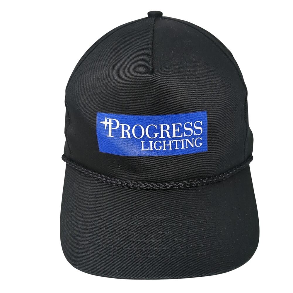 Progress Lightning Snapback 5 Panel Cap Black One Size Adjustable Rope Norwood
